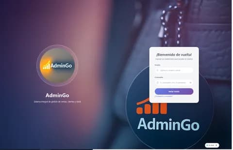 Pantalla de acceso de AdminGo